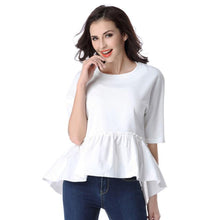 Chiffon Blouse Elegant Ruffles Half Sleeve White Women Blouse Autumn Spring Women Clothes Blusa Renda#112