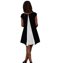 Chiffon Dress Patchwork Short Sleeve Summer Dresses Casual Short Dress Yellow Vestidos Mujer 2016#B715