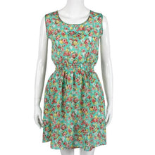 Chiffon Dress Print Floral Small Flowe Sleeveless Mini Short Dress Cheap Clothes China Vestidos Cortos Beach#B719