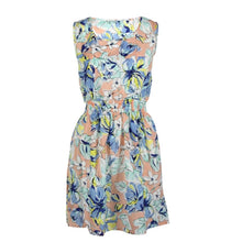 Chiffon Dress Print Floral Small Flowe Sleeveless Mini Short Dress Cheap Clothes China Vestidos Cortos Beach#B719