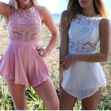 Chiffon Jumpsuit Women Sleeveless Lady Summer Lace Mini Double Culottes Shorts Jumpsuit #3546