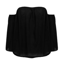 Chiffon Women Blouse Sexy Off Shoulder Blouse Loose Ladies Autumn Spring Solid Casual Blouse Blusa Feminina#212