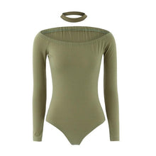 Chocker Sexy One Piece Outfits Off Shoulder Long Sleeve Women Spring Sexy Bodysuit Slim Bodycon Sexy Club Jumpsuits#212