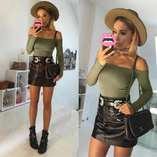 Chocker Sexy One Piece Outfits Off Shoulder Long Sleeve Women Spring Sexy Bodysuit Slim Bodycon Sexy Club Jumpsuits#212