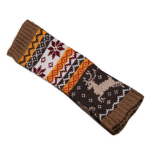 Christmas Elk Knitted Women Gloves Warm Arm Knitted Fingerless Winter Gloves Luvas Feminina#A11