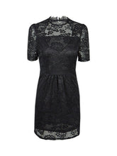 Circle Open Back See Through Hand Made Crochet Women Dress Black Lace Floral Pattern Hollow Out Elegant Black Lady Office Dress