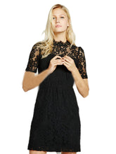 Circle Open Back See Through Hand Made Crochet Women Dress Black Lace Floral Pattern Hollow Out Elegant Black Lady Office Dress