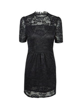 Circle Open Back See Through Hand Made Crochet Women Dress Black Lace Floral Pattern Hollow Out Elegant Black Lady Office Dress