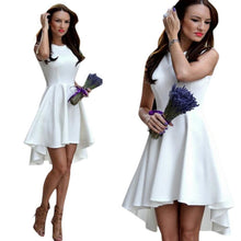 Clothing Off Shoulder Sleeveless Solid Dovetail Summer Dresses Casual Empire Elegant Dress Vestido Casual#B714