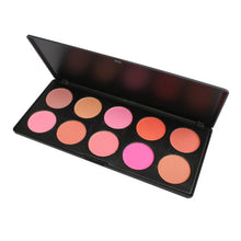 Cosmetic Blusher Powder Palette Soft Rouge Smooth 10 Colors Blush Powder