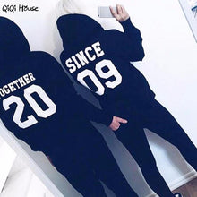 Couple Sweatshirts Print SINCE TOGETHER Sweety Lover Loose Women Hoodies Sweatshirts Autumn Pullover Moletom Com Capuz#C126