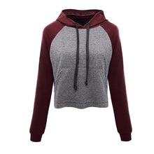 Cropped Hoodies Women Pocket Slim Patchwork Tracksuit Women Autumn Casual Basic Pullovers Ropa Deportiva Mujer#121