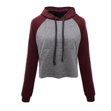 Cropped Hoodies Women Pocket Slim Patchwork Tracksuit Women Autumn Casual Basic Pullovers Ropa Deportiva Mujer#121