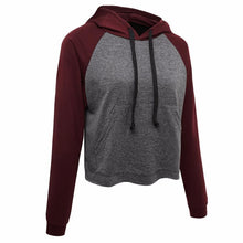 Cropped Hoodies Women Pocket Slim Patchwork Tracksuit Women Autumn Casual Basic Pullovers Ropa Deportiva Mujer#121