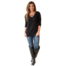 Cross Hollow Out T Shirt Women Solid Long Sleeve Casual Shirt Slim Cotton Autumn Tops Poleras De Mujer#B12