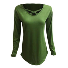 Cross Hollow Out T Shirt Women Solid Long Sleeve Casual Shirt Slim Cotton Autumn Tops Poleras De Mujer#B12