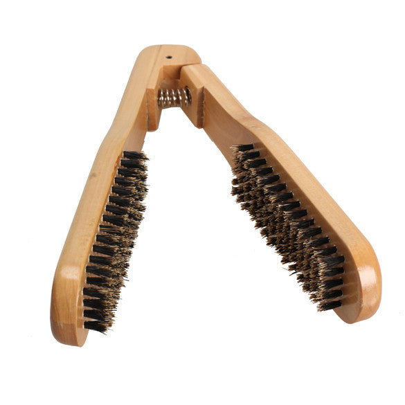 DIY Salon Hairdressing Hair Straightener Wooden Anti-static Dual-Brush Comb
