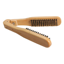 DIY Salon Hairdressing Hair Straightener Wooden Anti-static Dual-Brush Comb