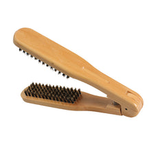 DIY Salon Hairdressing Hair Straightener Wooden Anti-static Dual-Brush Comb
