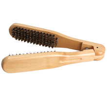 DIY Salon Hairdressing Hair Straightener Wooden Anti-static Dual-Brush Comb