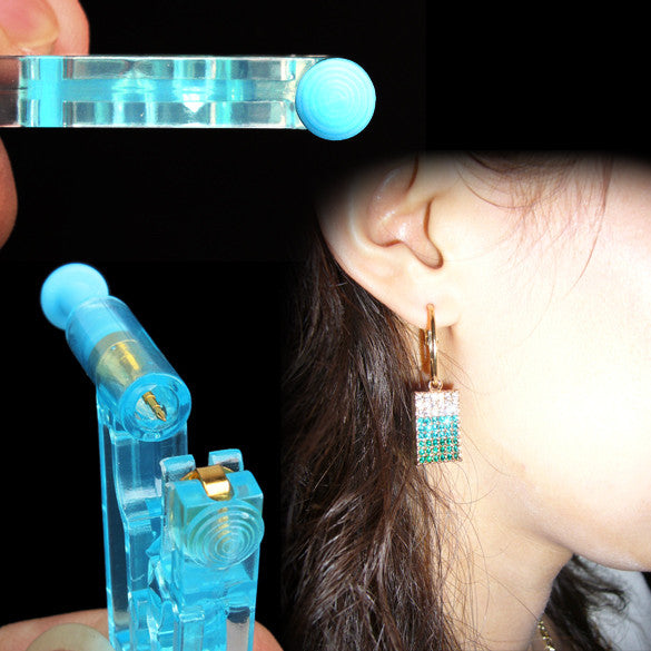 Disposable Healthy Piercing Pierce Kit Asepsis Golden Rhinestone Ear Stud