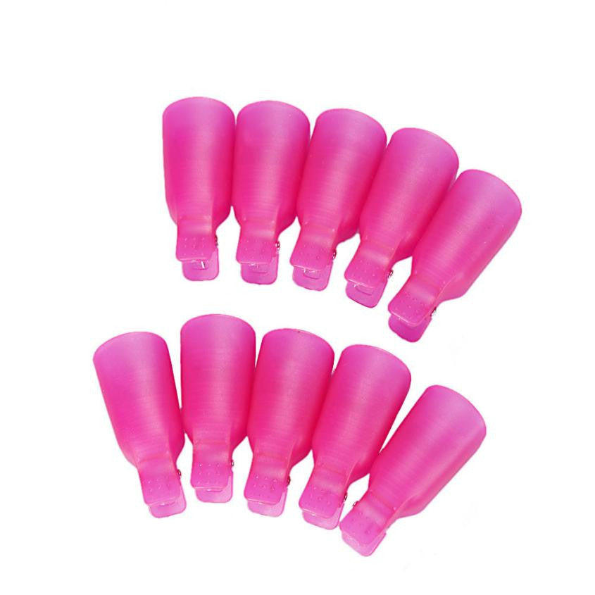 Dropship 10PC Plastic Nail Art Soak Off Cap Clip UV Gel Polish Remover Wrap Tool Plastic Material 2017 Hot Sale Anne