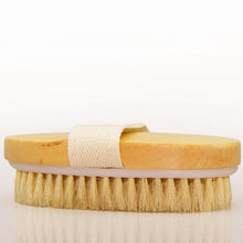 Dry Skin Body Brush Natural Bristle Brush Soft Handle Pouch Brush SPA Brush Yellow