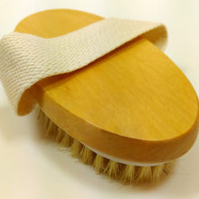 Dry Skin Body Brush Natural Bristle Brush Soft Handle Pouch Brush SPA Brush Yellow