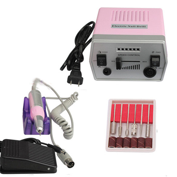 Electric Nail Art Pro Salon Drill Manicure Pedicure Machine Glazing Kit Set