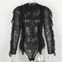 Elegant Overalls Sexy Rompers For Women Black Lace Long Sleeve Bodysuits 2017 Women Clothes Sexy Rompers#121