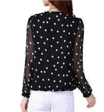 Elegant Women Polka Dot Chiffon Shirt Women Long Sleeve Summer 2017 Pullover Women Tops Blouses camisetas mujer Plus Size #03