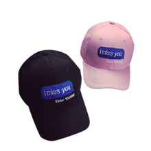Embroidery Cotton Baseball Cap I miss you Lover Couple Snapback Caps Hip Hop Hats #2412