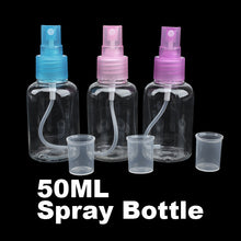 Empty Plastic Transparent Atomizer Refillable Bottle 50ml Small Liquid Containers Plastic Spray Bottles Makeup Tools 8