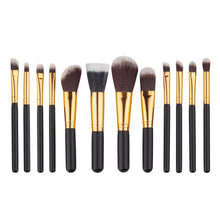 Excellent Quality Synthetic Hair aluminium tube 12Pc Makeup Brushes Set Powder Foundation Eyeshadow Eyeliner Lip Cosmetic Brush