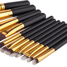 Excellent Quality Synthetic Hair aluminium tube 12Pc Makeup Brushes Set Powder Foundation Eyeshadow Eyeliner Lip Cosmetic Brush