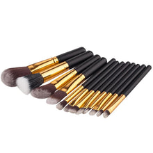 Excellent Quality Synthetic Hair aluminium tube 12Pc Makeup Brushes Set Powder Foundation Eyeshadow Eyeliner Lip Cosmetic Brush