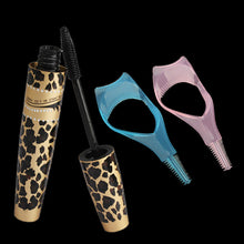Eye Lashes Makeup Curling Eyelash Leopard Volumn Fiber Mascara + 3 in 1 Mascara Brush Curler Lash Comb Novelty