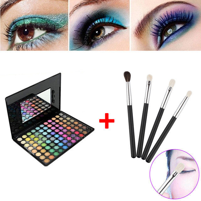 Eyeshadow Kit 88 Color Shadow Palette Make Up Eyeshadows + 4pcs Eye Foundation Blending Brush
