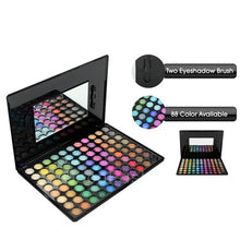 Eyeshadow Kit 88 Color Shadow Palette Make Up Eyeshadows + Eye Foundation Blending Brush Hot