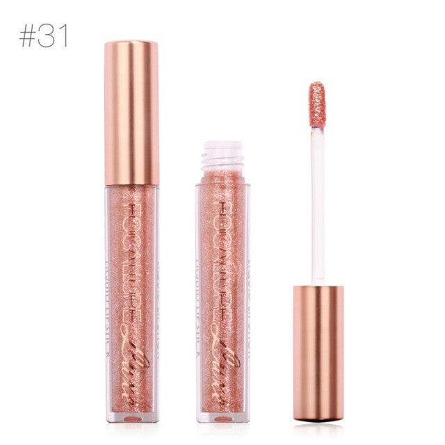 FOCALLURE 2017 Long lasting lipsticks Moisturizer Cosmetics Hot sale Women Sexy Lips Metallic Lip Gloss Brillo de labios