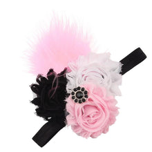 Fabric Flowers Children Headbands Kids Accessories Feather Floral Hair Elastic Accessoire Cheveux Cerchietti Capelli#121