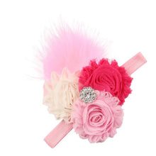 Fabric Flowers Children Headbands Kids Accessories Feather Floral Hair Elastic Accessoire Cheveux Cerchietti Capelli#121