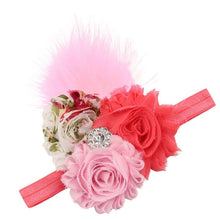 Fabric Flowers Children Headbands Kids Accessories Feather Floral Hair Elastic Accessoire Cheveux Cerchietti Capelli#121