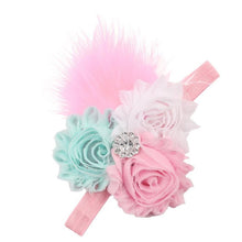 Fabric Flowers Children Headbands Kids Accessories Feather Floral Hair Elastic Accessoire Cheveux Cerchietti Capelli#121