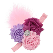 Fabric Flowers Children Headbands Kids Accessories Feather Floral Hair Elastic Accessoire Cheveux Cerchietti Capelli#121