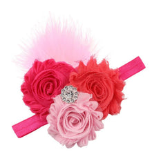 Fabric Flowers Children Headbands Kids Accessories Feather Floral Hair Elastic Accessoire Cheveux Cerchietti Capelli#121