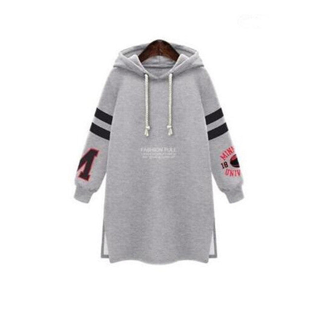 Fashion New Outerwear Thick Full Female O-neck Coat Letter Printed High Quality Cap Pullovers 70224