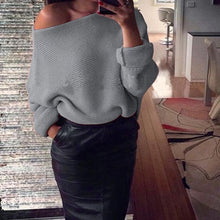 Fashion Off Shoulder Women Sweaters 2016 Winter Batwing Sleeve Loose Oversize Knitted Pullovers Women pull femme Jumpers Tops