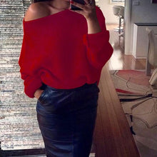 Fashion Off Shoulder Women Sweaters 2016 Winter Batwing Sleeve Loose Oversize Knitted Pullovers Women pull femme Jumpers Tops