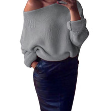Fashion Off Shoulder Women Sweaters 2016 Winter Batwing Sleeve Loose Oversize Knitted Pullovers Women pull femme Jumpers Tops